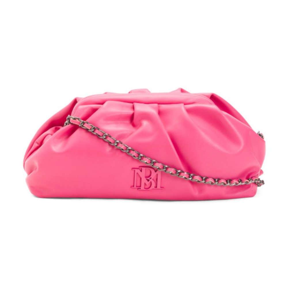 BADGLEY MISCHKA Wrapped Frame Crossbody With Pearl Detail on Strap